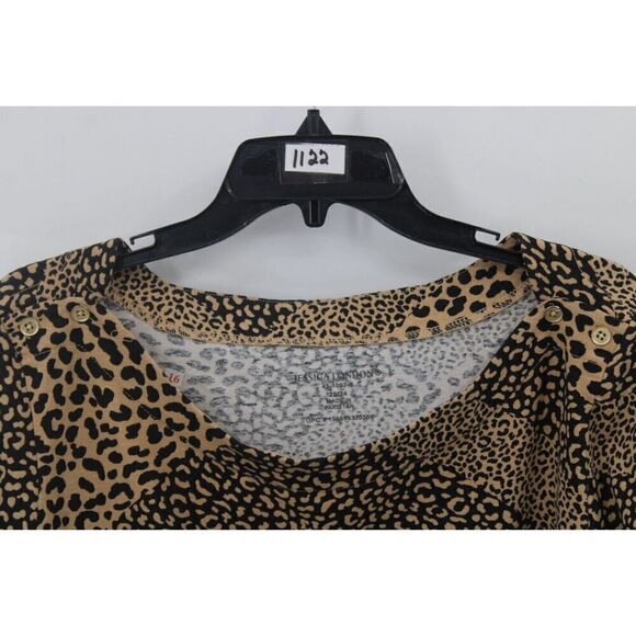 JESSICA LONDON CHEETAH PRINT Blouse Plus SIZE 22/24 - Picture 2 of 9